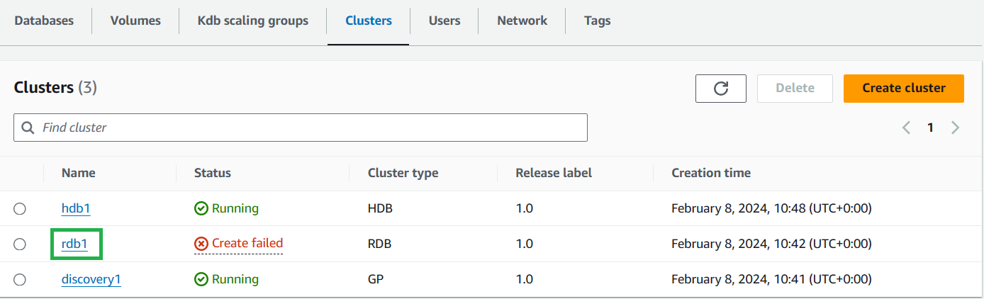 Select Cluster