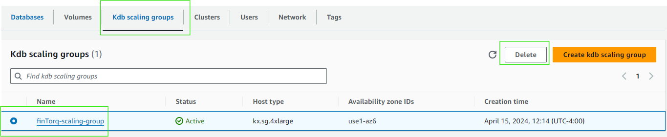 Delete Scaling Group