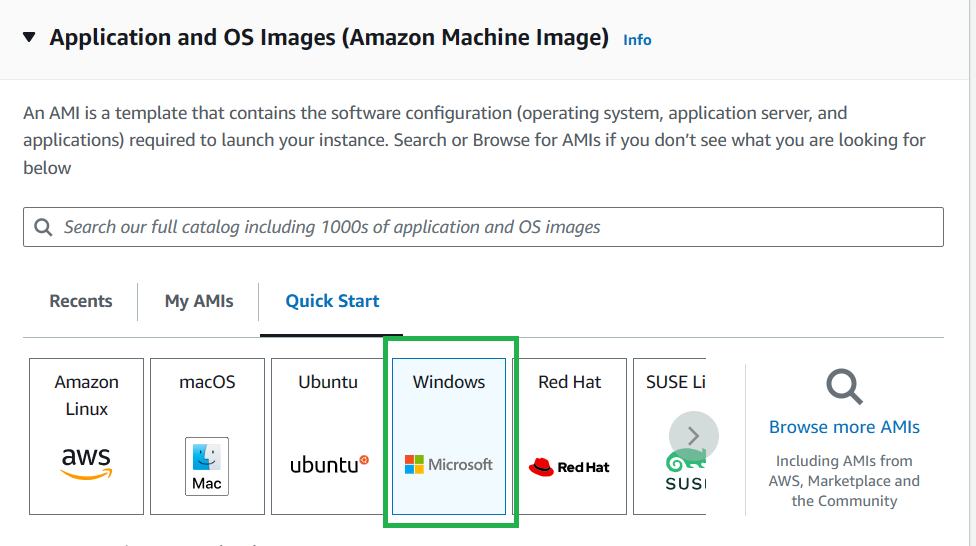 select windows quick start