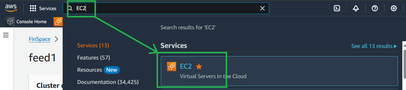Navigate to the EC2 service