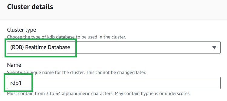 RDB Cluster Details