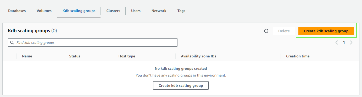 Scaling Group Tab