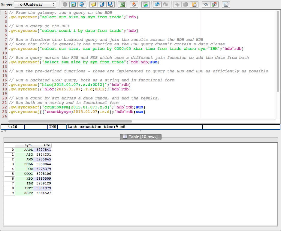 Gateway Queries Running from an
IDE